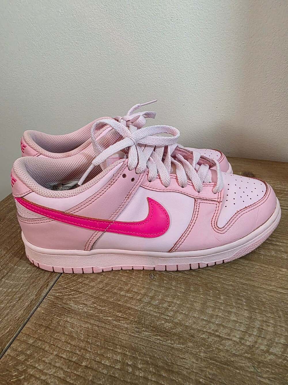 Nike Dunk Low Triple Pink Barbie Sneakers, 6Y